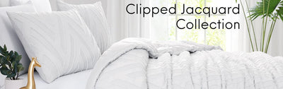 Clipped Jacquard Collection Main Image light grey comforter set in chevron pattern