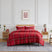 Front View of Vilano Plaid Comforter Set in red#color_plaid-red
