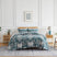 Front View of Vintage Garden Comforter Set in smokey blue#color_vintage-smokey-blue