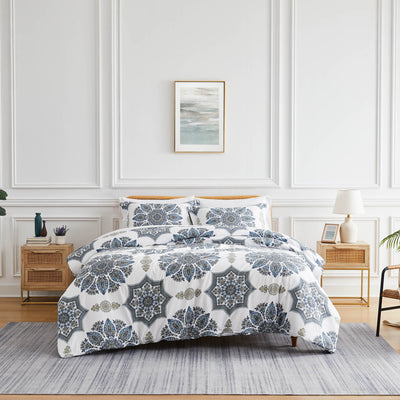 Front View of Infinity Duvet Cover in blue#color_infinity-blue