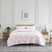 Front View of Pintuck Pinch Pleated Duvet Cover Set in Bone#color_vilano-bone