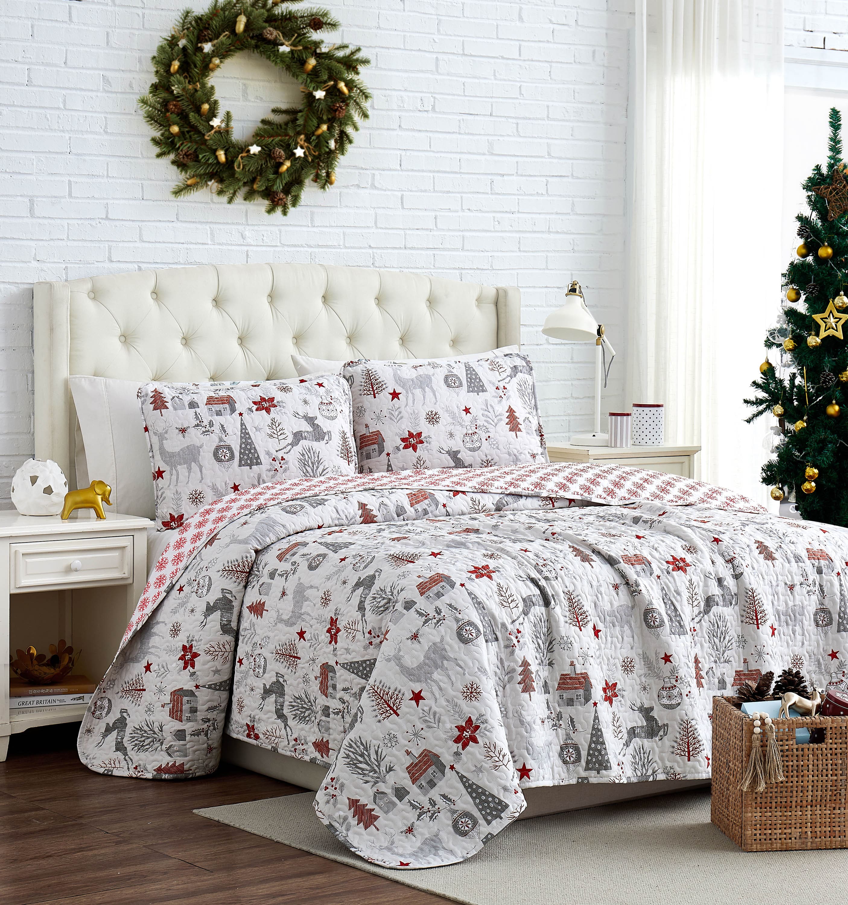 Holly Jolly Lane Oversized Quilt SouthShore Fine Linens