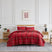 Front View of Vilano Plaid Quilt Set in red#color_plaid-red