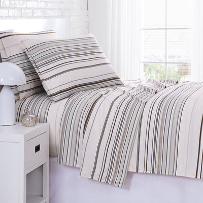 Coastal Stripes Sheet Set in Taupe#color_coastal-taupe