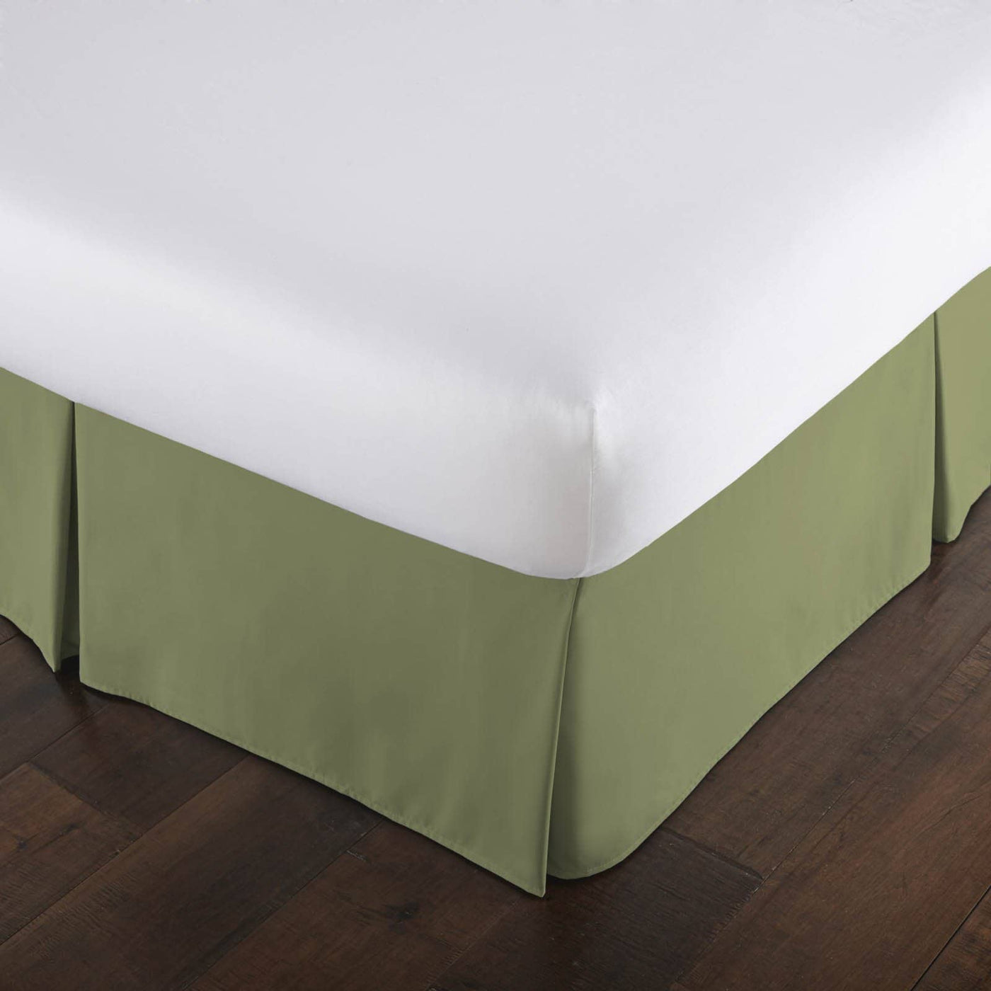 Vilano Pleated Bed Skirt in Sage Green#color_vilano-sage-green