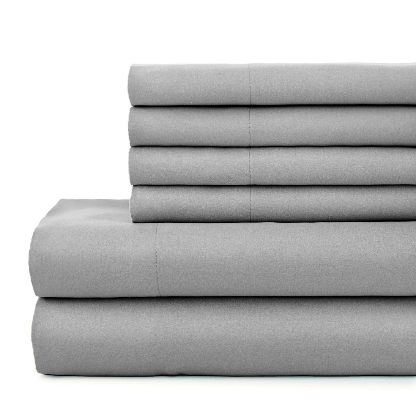 Stack Image of Everyday Essentials 6PC Sheet Set in Grey in grey#color_grey