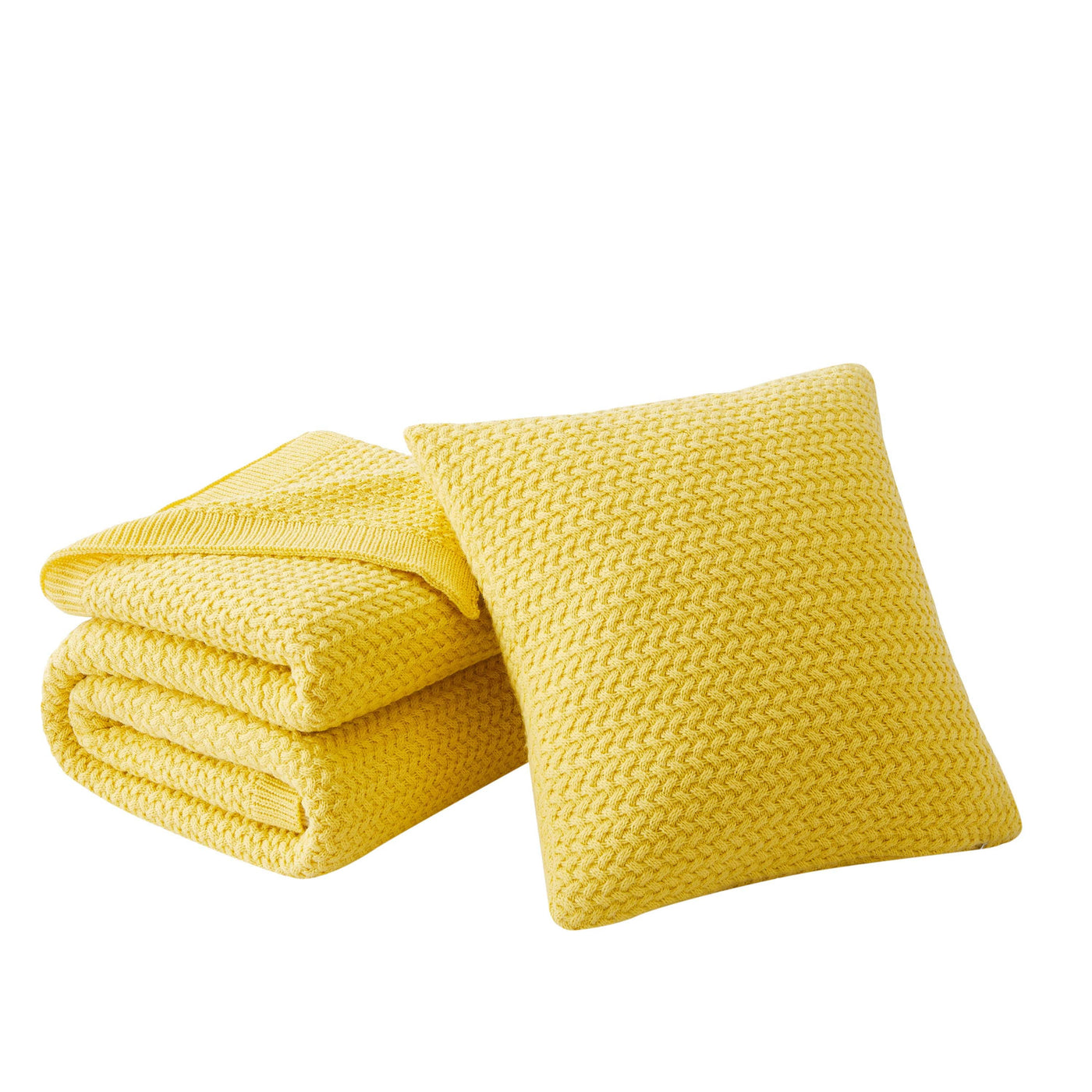 Arcylic Throw Set in Yellow Stack Together#color_acrylic-yellow