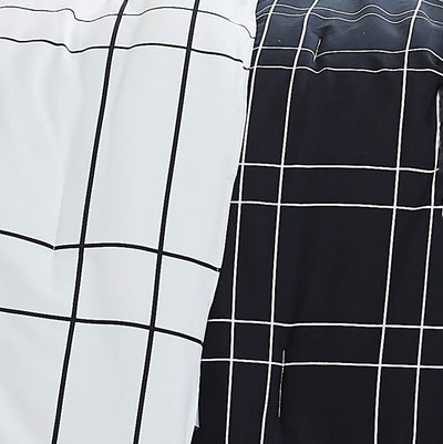 Details and Print Pattern of Urban Grid 5-Piece Duvet Cover Set in black#color_urban-grid-black