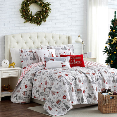 Holly jolly quilt set