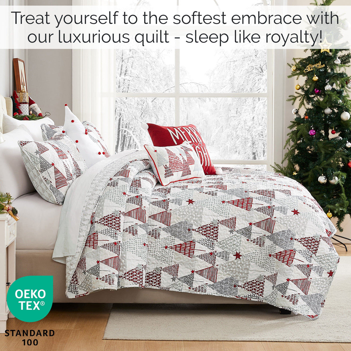 Merry and Bright Reversible 6-Piece Piece Quilt Bedding Set