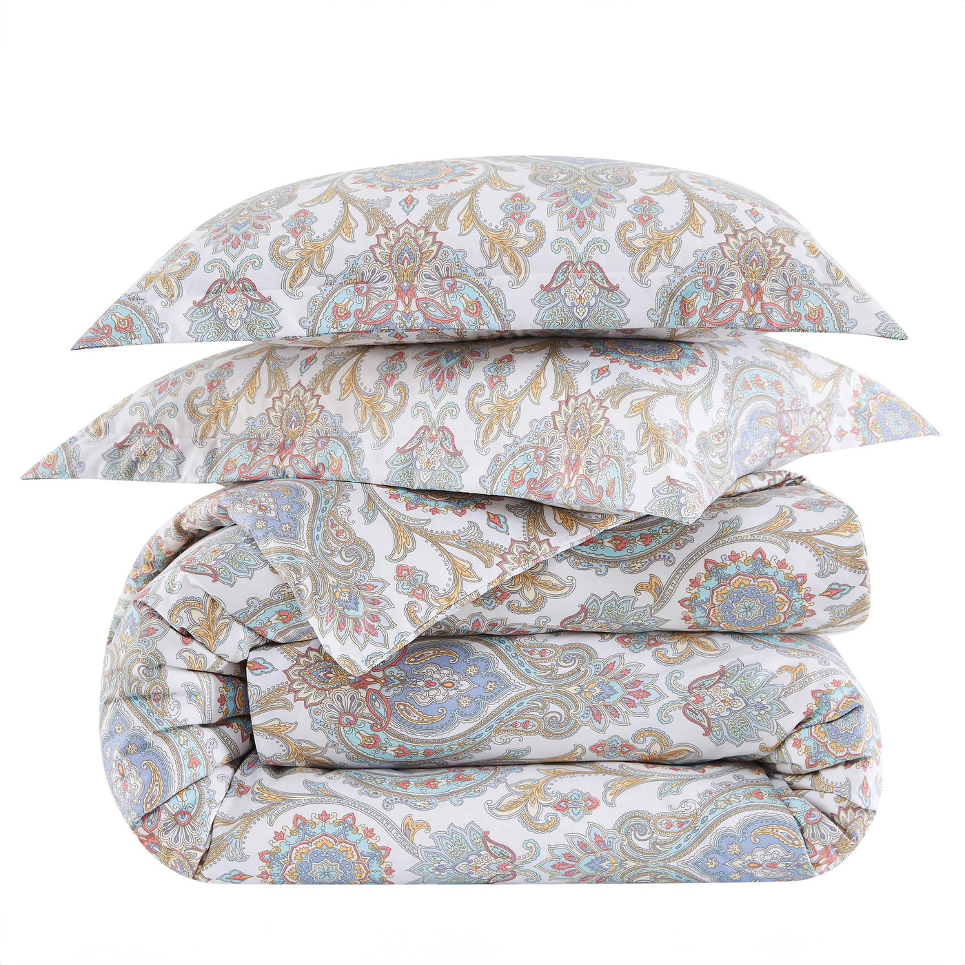 Stack Image of Boho Paisley Comforter Set in aqua#color_boho-paisley-aqua