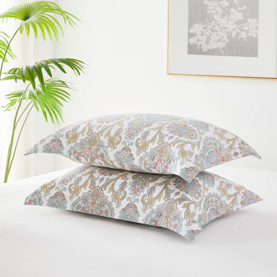 Detailed Shams Image of Boho Paisley Comforter Set in aqua#color_boho-paisley-aqua