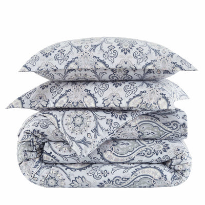 Stack Image of Boho Paisley Comforter Set in grey#color_boho-paisley-grey