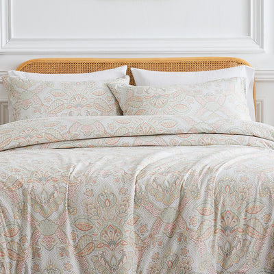 Front View of Enchantment Comforter Set in coral#color_enchantment-coral