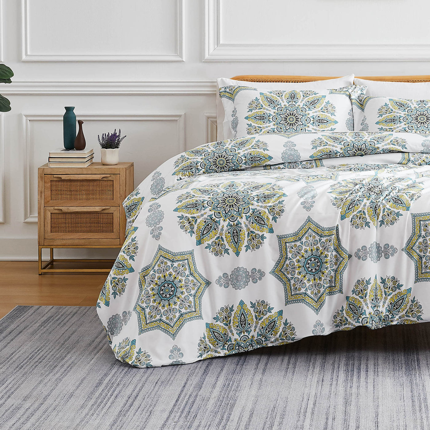 Front View of Infinity Comforter Set in aqua#color_infinity-aqua