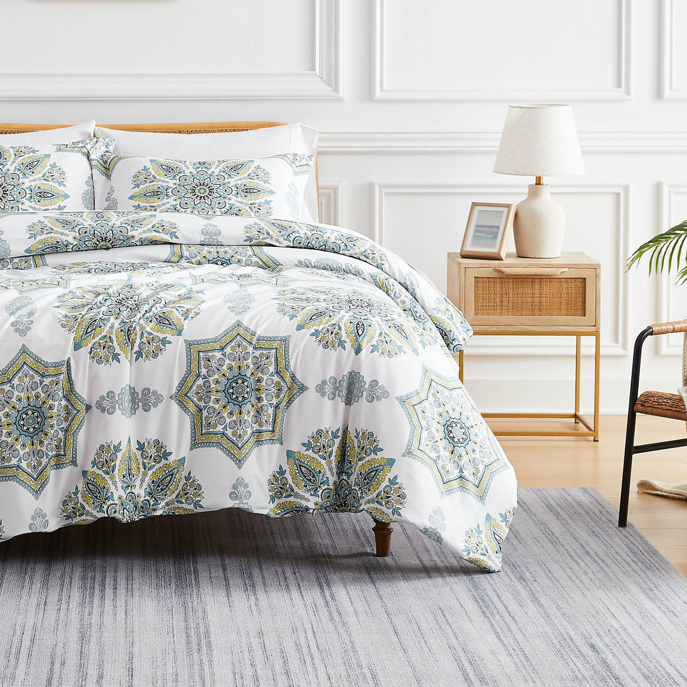 Front View of Infinity Comforter Set in aqua#color_infinity-aqua