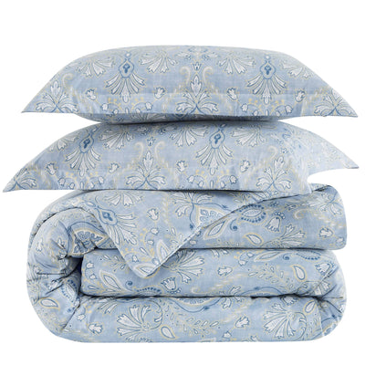 Detailed Shams Image of Paisley Grace Comforter Set in blue#color_paisley-grace-blue