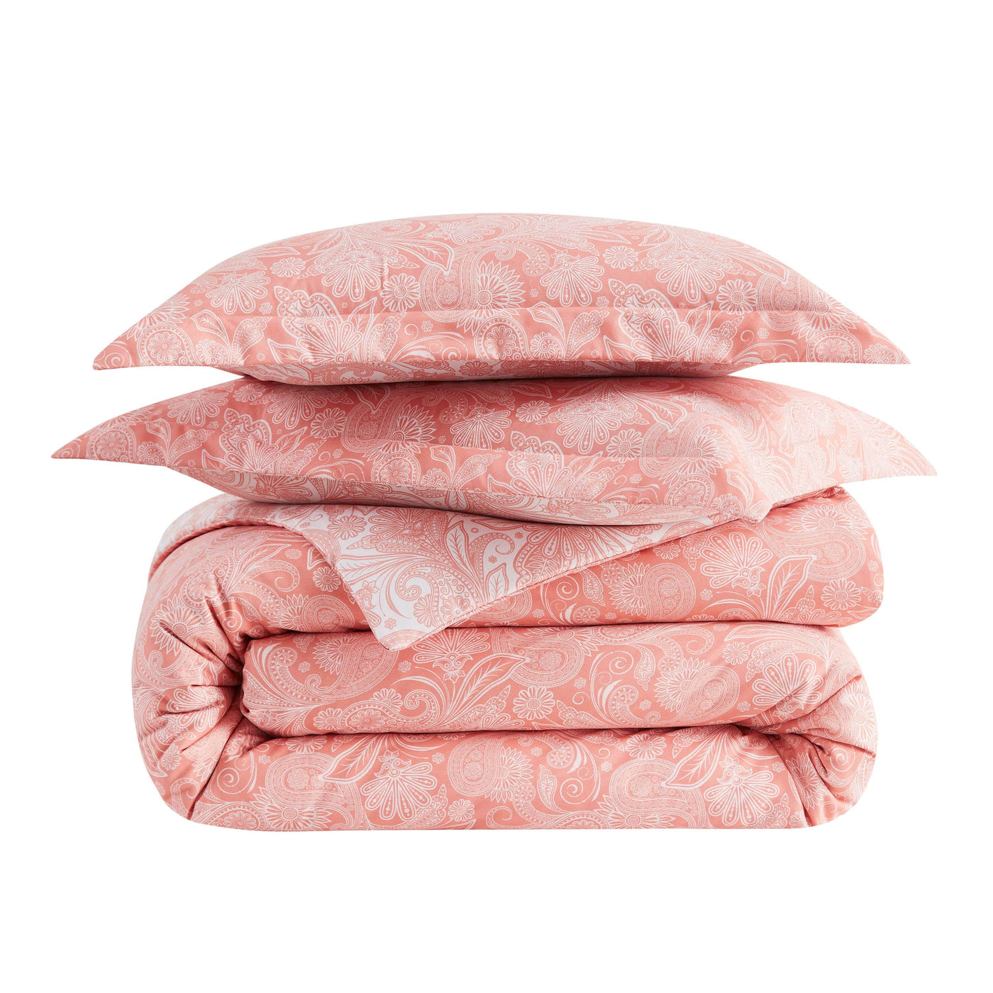 Stack Image of Perfect Paisley Comforter Set in coral#color_perfect-paisley-coral