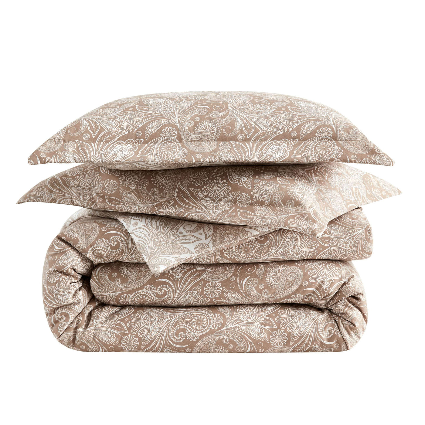 Stack Image of Perfect Paisley Comforter Set in taupe#color_perfect-paisley-taupe