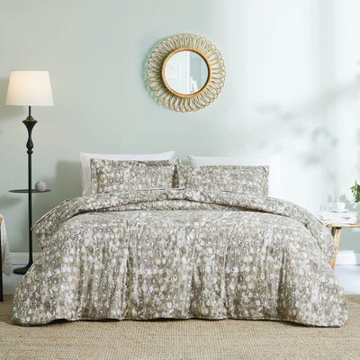 Front View of Rhythm Comforter Set in taupe#color_rhythm-taupe