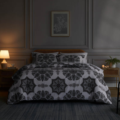 Front View of Infinity Duvet Cover in grey#color_infinity-grey