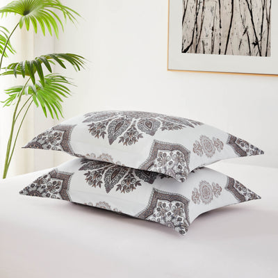Detailed Shams Image of Infinity Duvet Cover in grey#color_infinity-grey