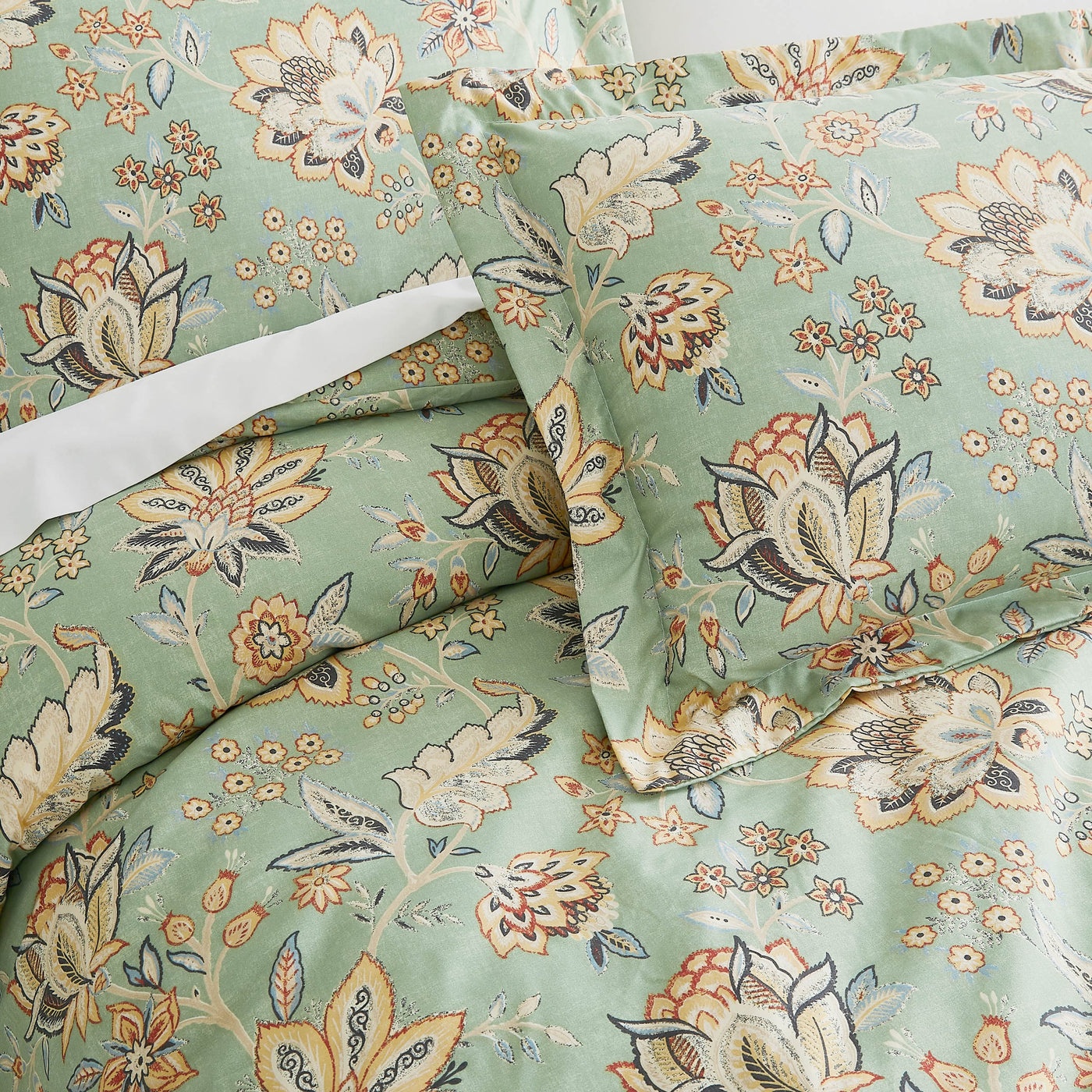 Details and Prints of Jacobean Willow Duvet Cover Set in Green #color_jacobean-willow-green