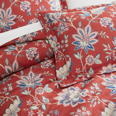 Details and Prints of Jacobean Willow Duvet Cover Set in Red #color_jacobean-willow-red