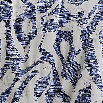 Details and Print Pattern of Khari Oversized Duvet Cover Set in blue#color_khari-blue