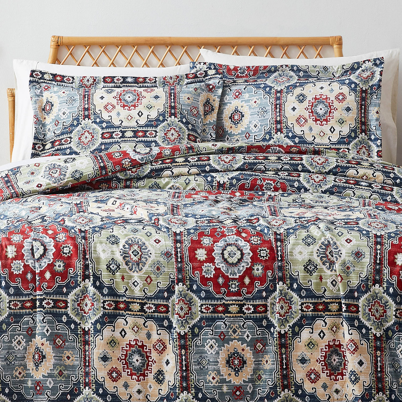 Front View of Kilim Oversized Duvet Cover Set in multi-colored#color_kilim-multi-colored