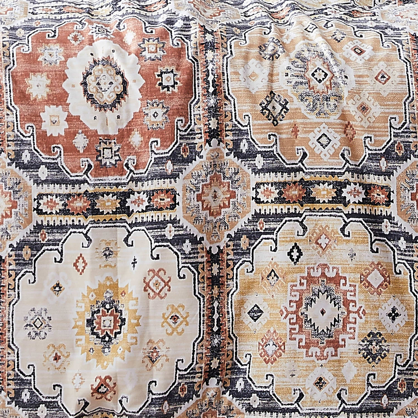 Details and Print Pattern of Kilim Oversized Duvet Cover Set in Natural#color_kilim-natural