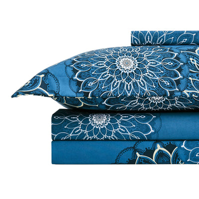 Stack Image of Midnight Floral Duvet Cover in blue#color_midnight-floral-aqua