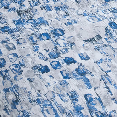 Details and Print Pattern of Rhythm Duvet Cover in Blue#color_rhythm-blue
