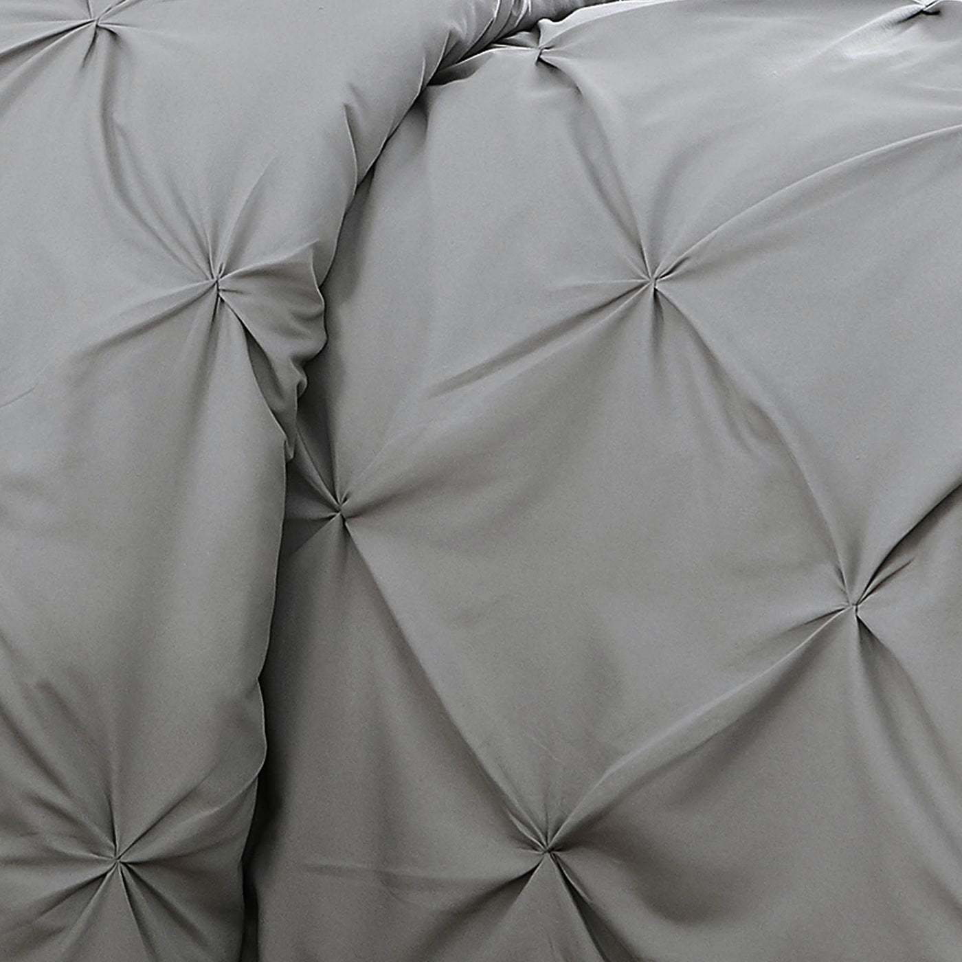 Details and Print Pattern of Pintuck Pinch Pleated Duvet Cover Set in Steel Grey#color_vilano-steel-grey