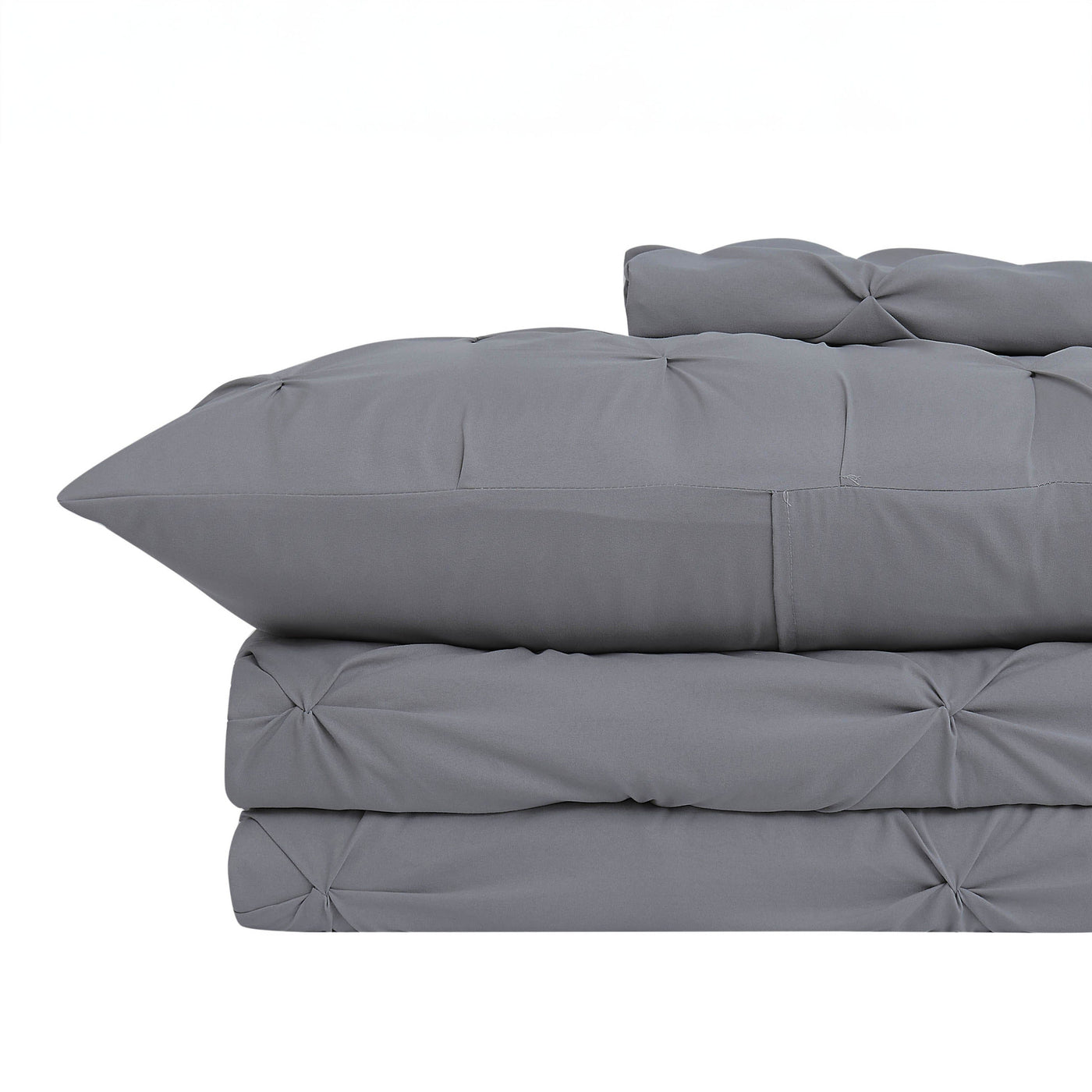 Stack Image of Pintuck Pinch Pleated Duvet Cover Set in Slate#color_vilano-slate