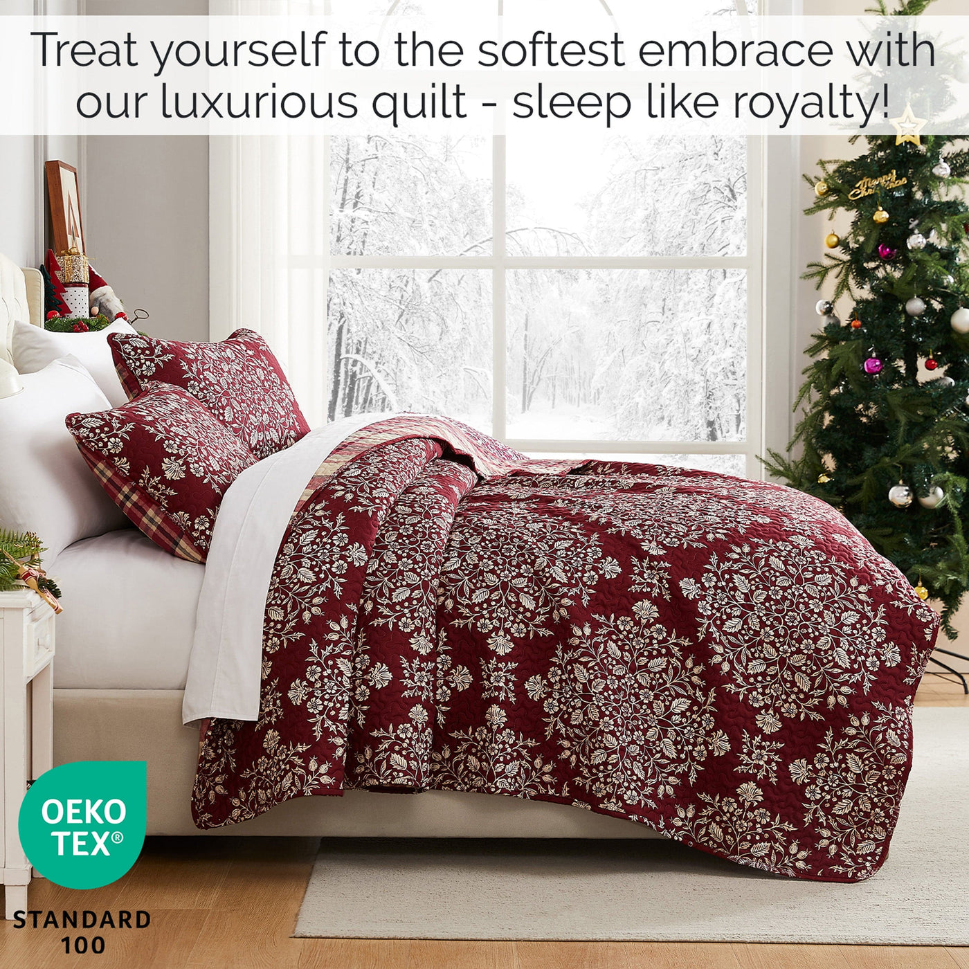 Christmas Carol Reversible Quilt Set