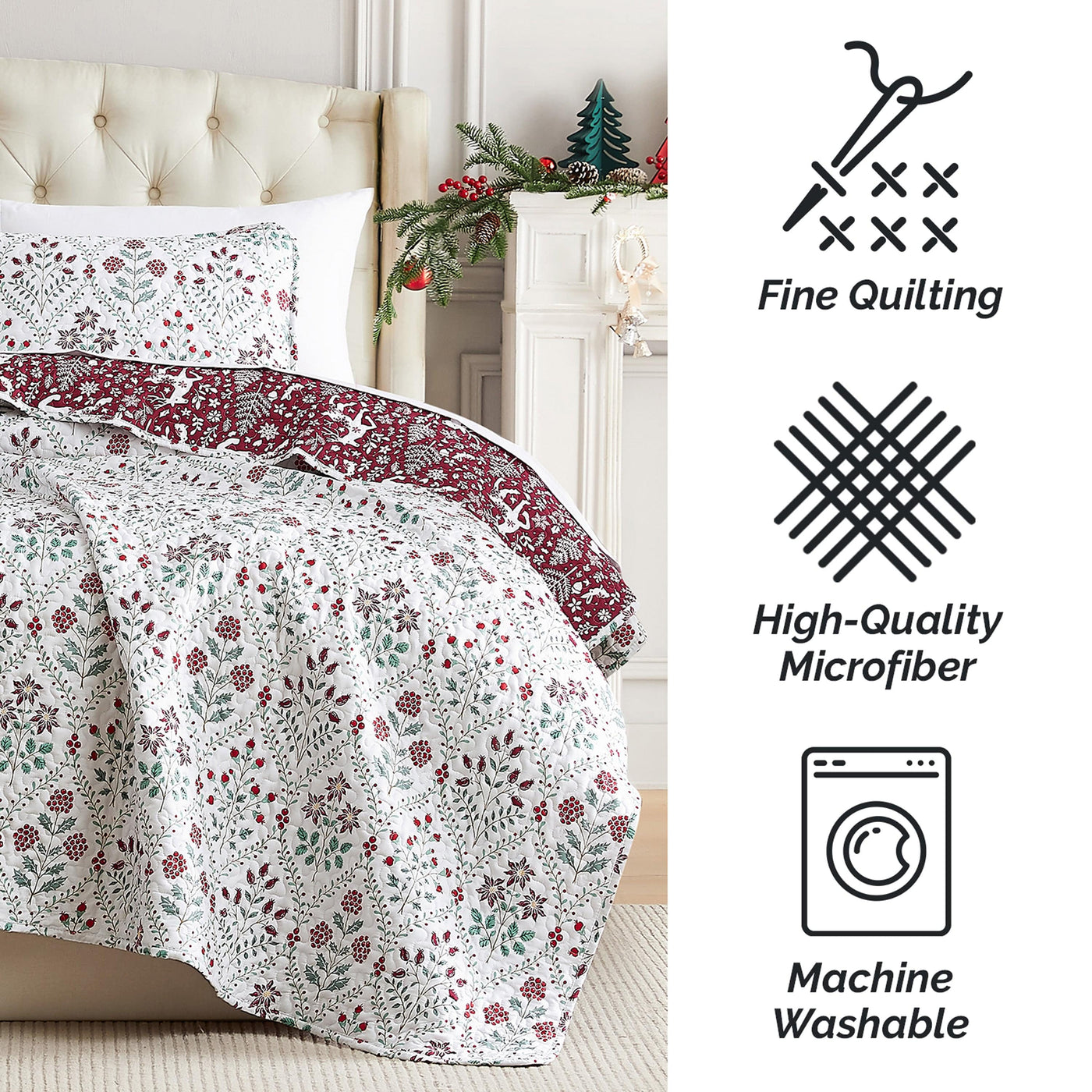 Holiday Harmony Reversible Quilt Set