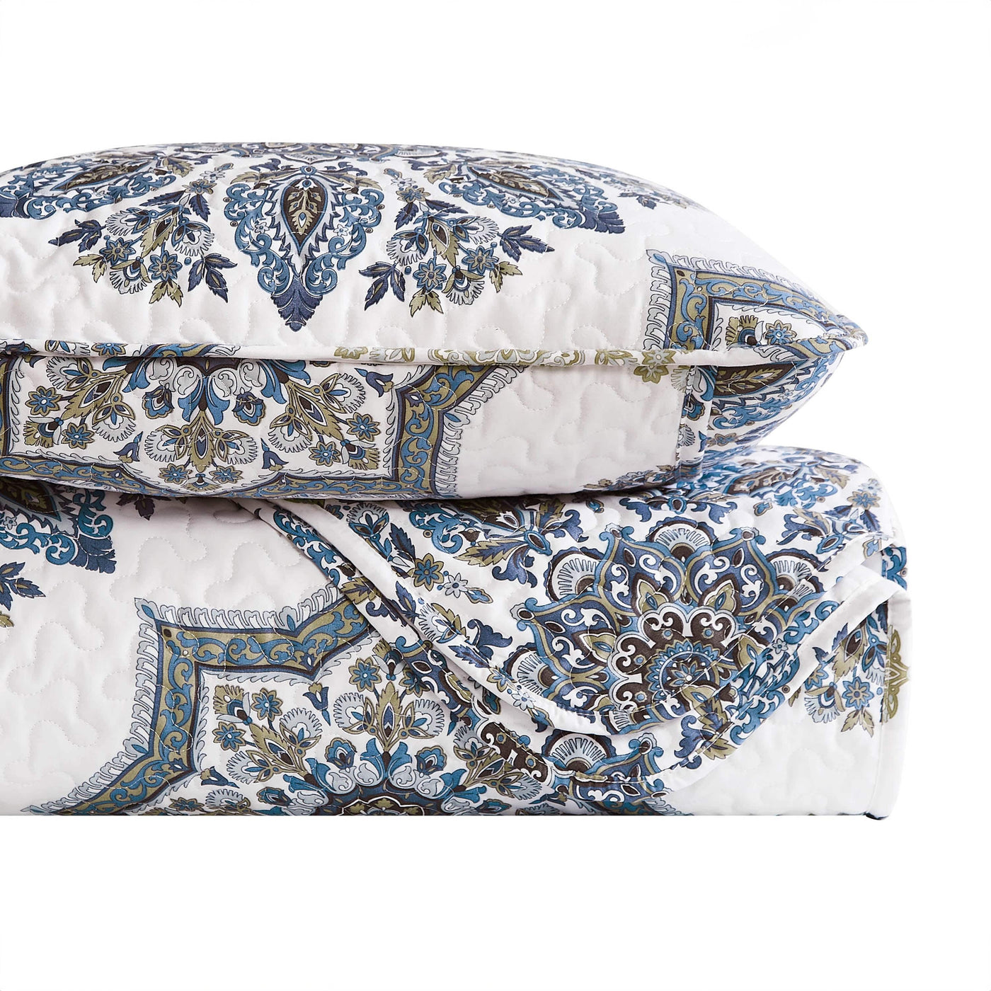 Stack Image of Infinity Quilt Set in blue#color_infinity-blue