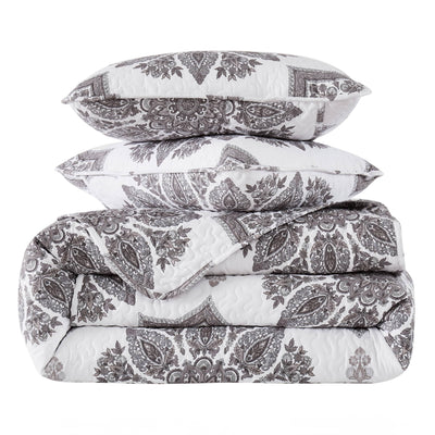 Stack Image of Infinity Quilt Set in grey#color_infinity-grey