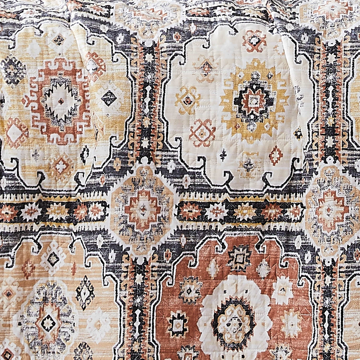 Details and Print Pattern of Kilim Oversized Quilt Set in Natural#color_kilim-natural