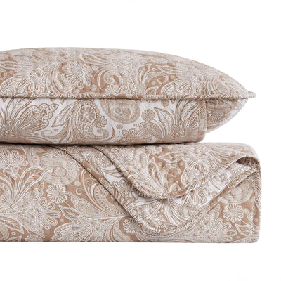 Stack Image of Perfect Paisley Quilt Set in taupe#color_perfect-paisley-taupe