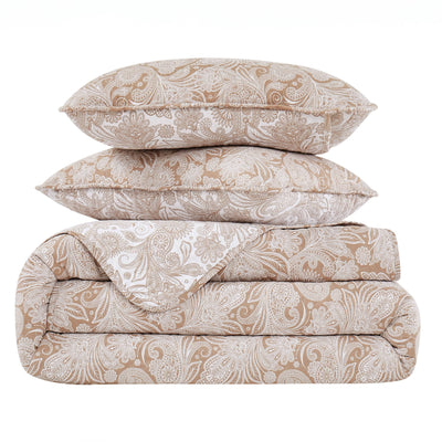 Stack Image of Perfect Paisley Quilt Set in taupe#color_perfect-paisley-taupe