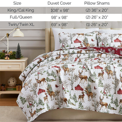 White Christmas Reversible Quilt Set