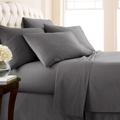Side View of Everyday Essentials 6-Piece Sheet Set in Slate#color_slate