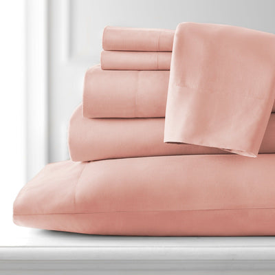 Everyday Essentials 6-Piece Sheet Set in Peach Stack Together#color_peach
