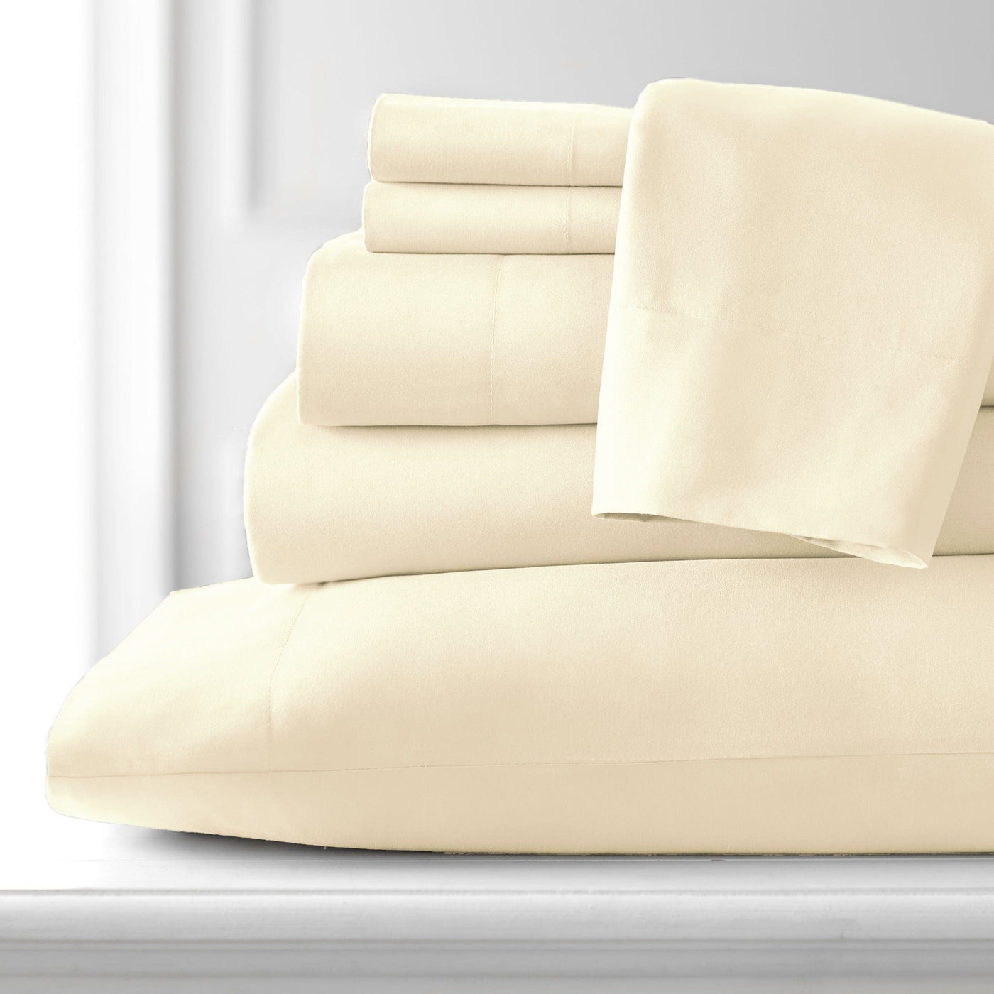 Everyday Essentials 6-Piece Sheet Set Stack Together in Off White#color_off-white