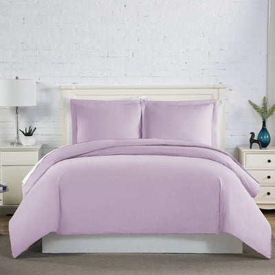 Front View of Everyday Essentials Duvet Cover Set in Lilac#color_lilac