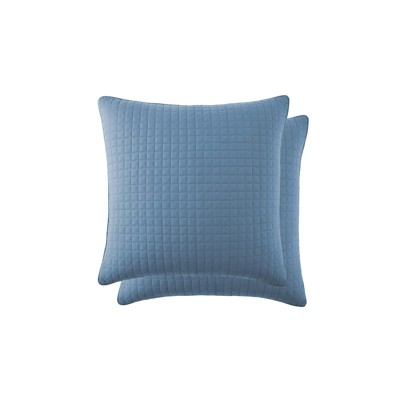 Top View of Vilano Quilted Sham and Pillow Covers in Coronet Blue#color_vilano-coronet-blue