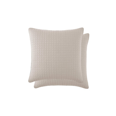 Top View of Vilano Quilted Sham and Pillow Covers in Bone#color_vilano-bone