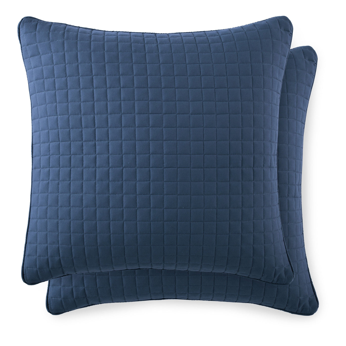 Top View of Vilano Quilted Sham and Pillow Covers in Dark Blue#color_vilano-dark-blue